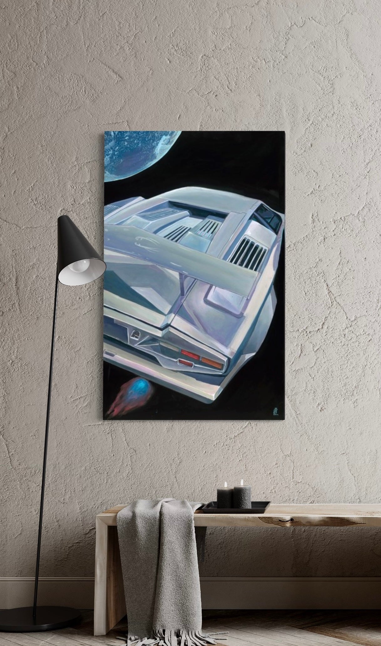 Lunar Countach, acrylic on canvas