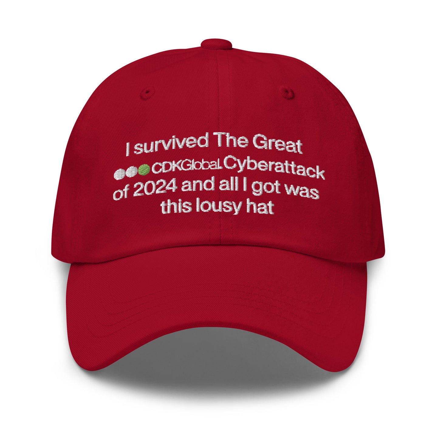 I survived The Great CDK Cyberattack of 2024 and all I got was this lousy hat